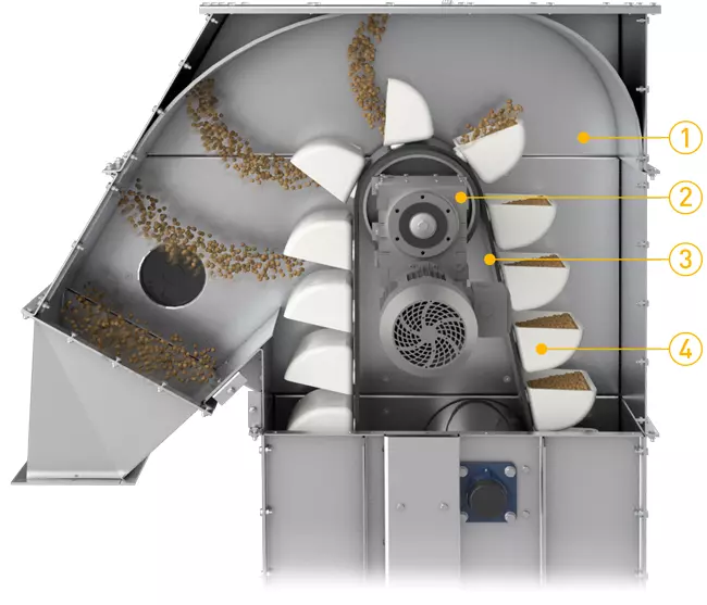 PETKUS Becherwerk Funktionsprinzip